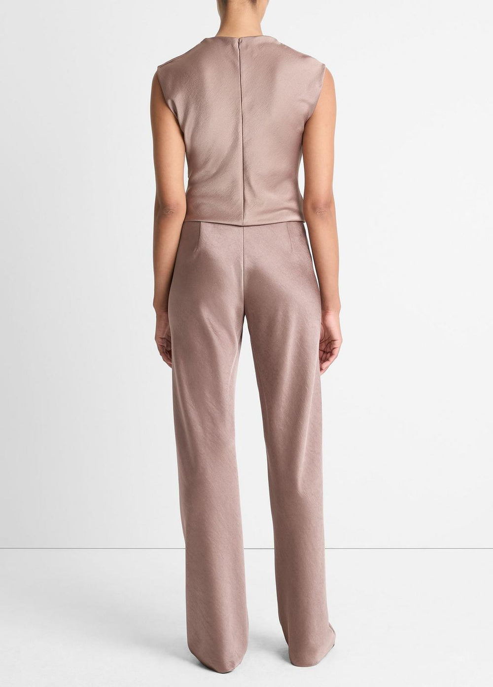 VINCE | Colette High-Rise Fluid Satin Bias Pant in Trousers - MAUVE LILAC