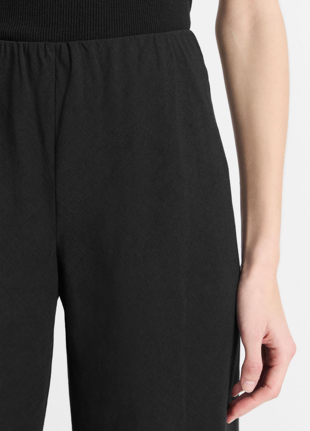 VINCE | Cotton-Blend High-Waist Bias Pant in Trousers - BLACK