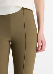 VINCE | Niki Mid-Rise Pintuck Crop Flare Pant in Trousers - CYPRESS