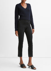 VINCE | Stretch Suede Split Hem Crop Legging in Leggings - COASTAL BLUE