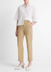 VINCE | Avery Mid-Rise Italian Stretch-Cotton Chino Pant in Trousers - DESERT
