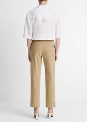 VINCE | Avery Mid-Rise Italian Stretch-Cotton Chino Pant in Trousers - DESERT