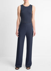 VINCE | Colette High-Rise Crepe Bias Pant in Trousers - COASTAL BLUE
