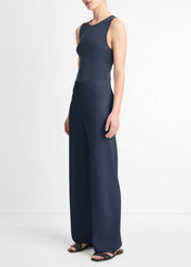 VINCE | Colette High-Rise Crepe Bias Pant in Trousers - COASTAL BLUE