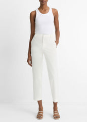 VINCE | Avery Mid-Rise Italian Stretch-Cotton Chino Pant in Trousers - OFF WHITE