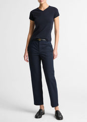 VINCE | Avery Mid-Rise Italian Stretch-Cotton Chino Pant in Trousers - COASTAL BLUE