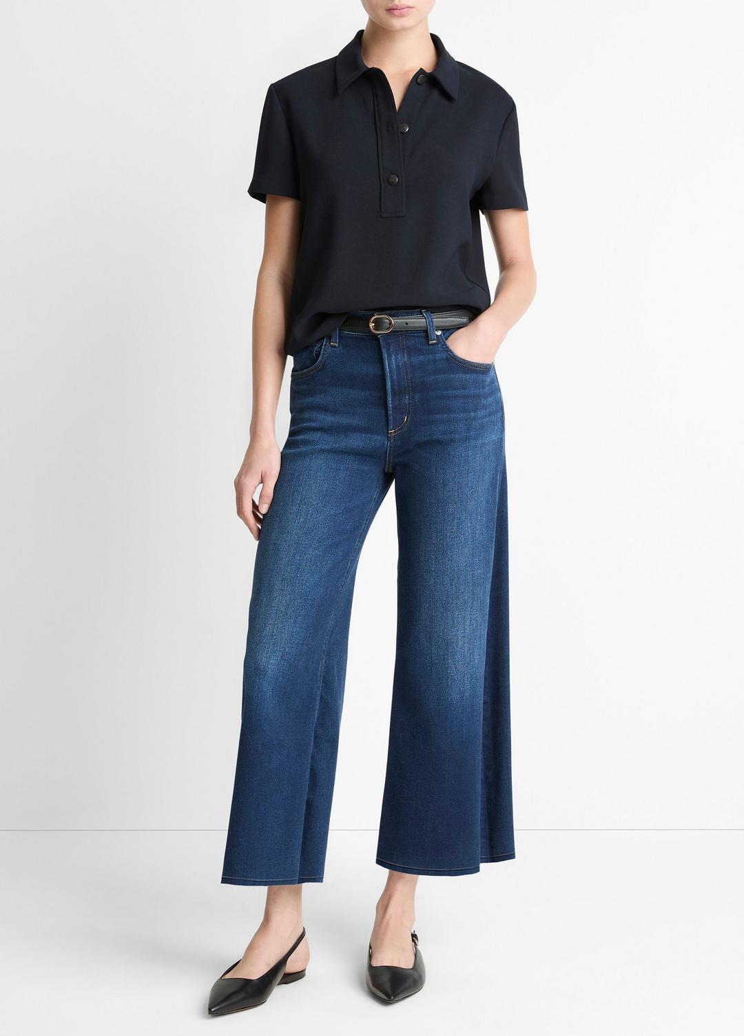 VINCE | Citizens of Humanity Lyra Wide-Leg Crop Clean-Hem Jean in Denim - DAKOTA