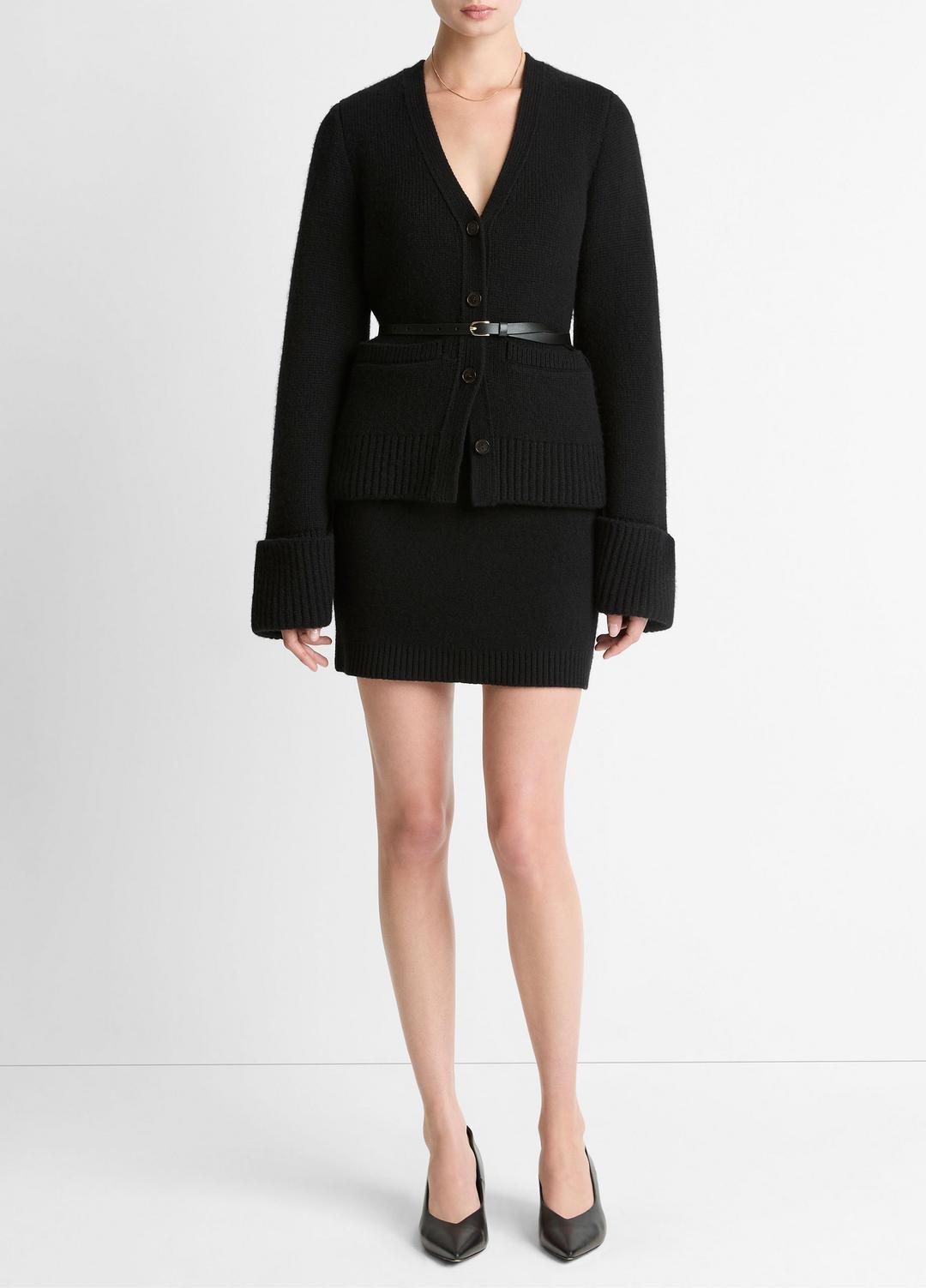 VINCE | Double-Face Wool & Cashmere-Blend Mini Skirt in Skirts - BLACK