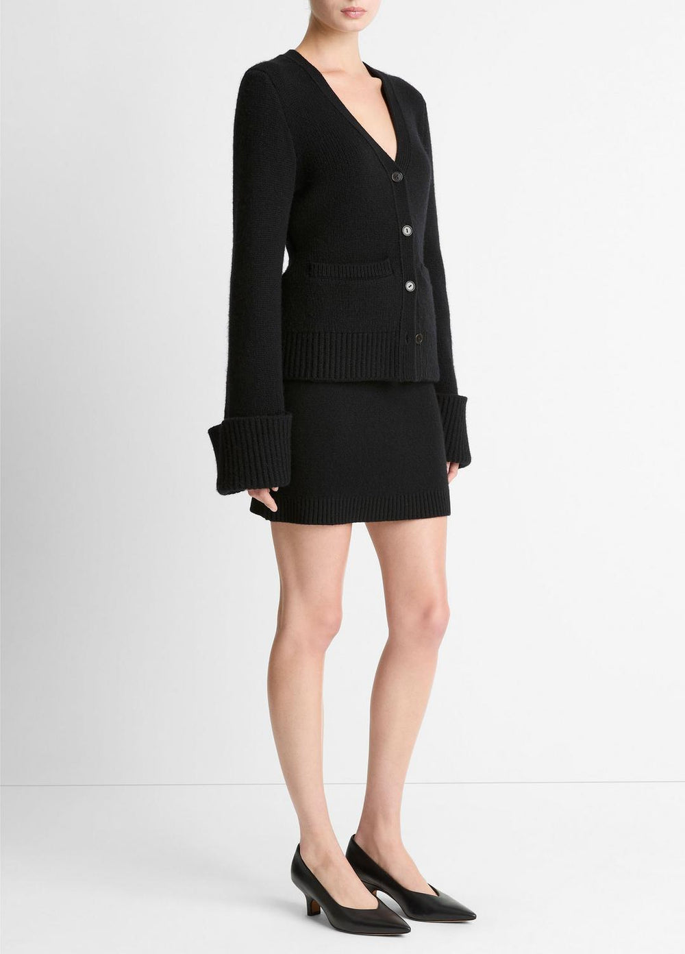 VINCE | Double-Face Wool & Cashmere-Blend Mini Skirt in Skirts - BLACK