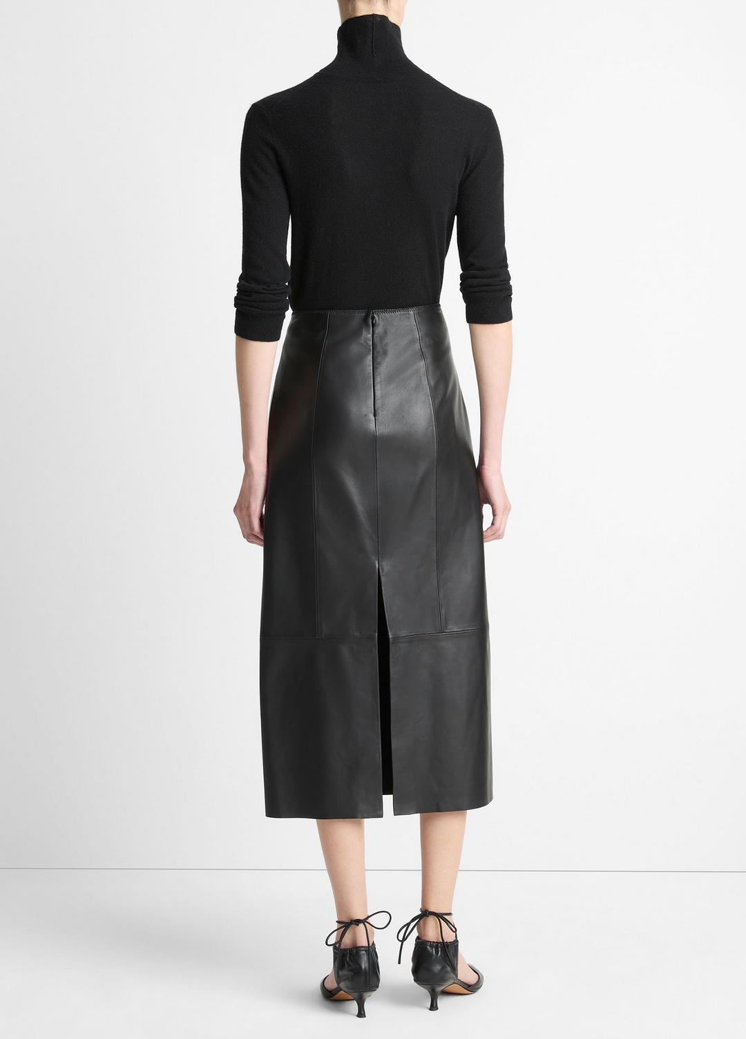 VINCE | Leather Straight Skirt in Skirts - BLACK