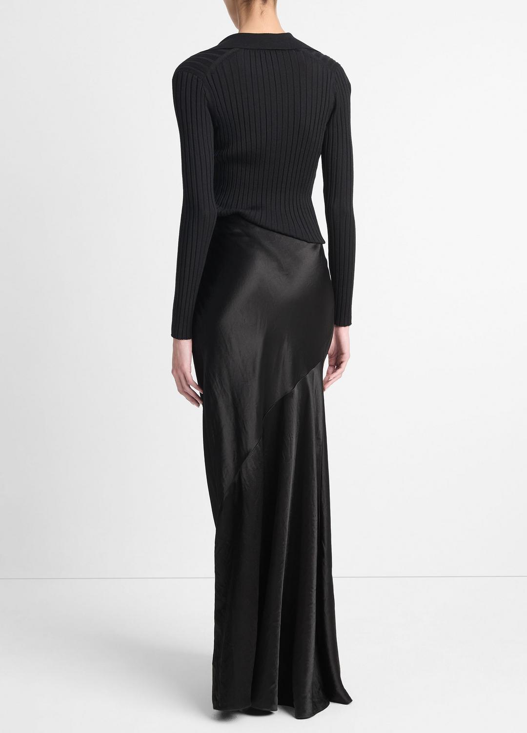 VINCE | Satin Maxi Skirt in Skirts - BLACK