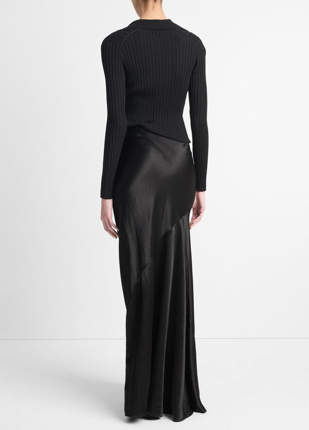 VINCE | Satin Maxi Skirt in Skirts - BLACK
