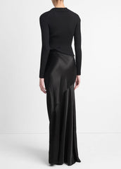 VINCE | Satin Maxi Skirt in Skirts - BLACK