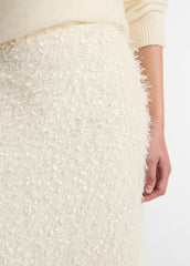 VINCE | Feathery-Fringe Knee Skirt in Skirts - LIGHT CREAM