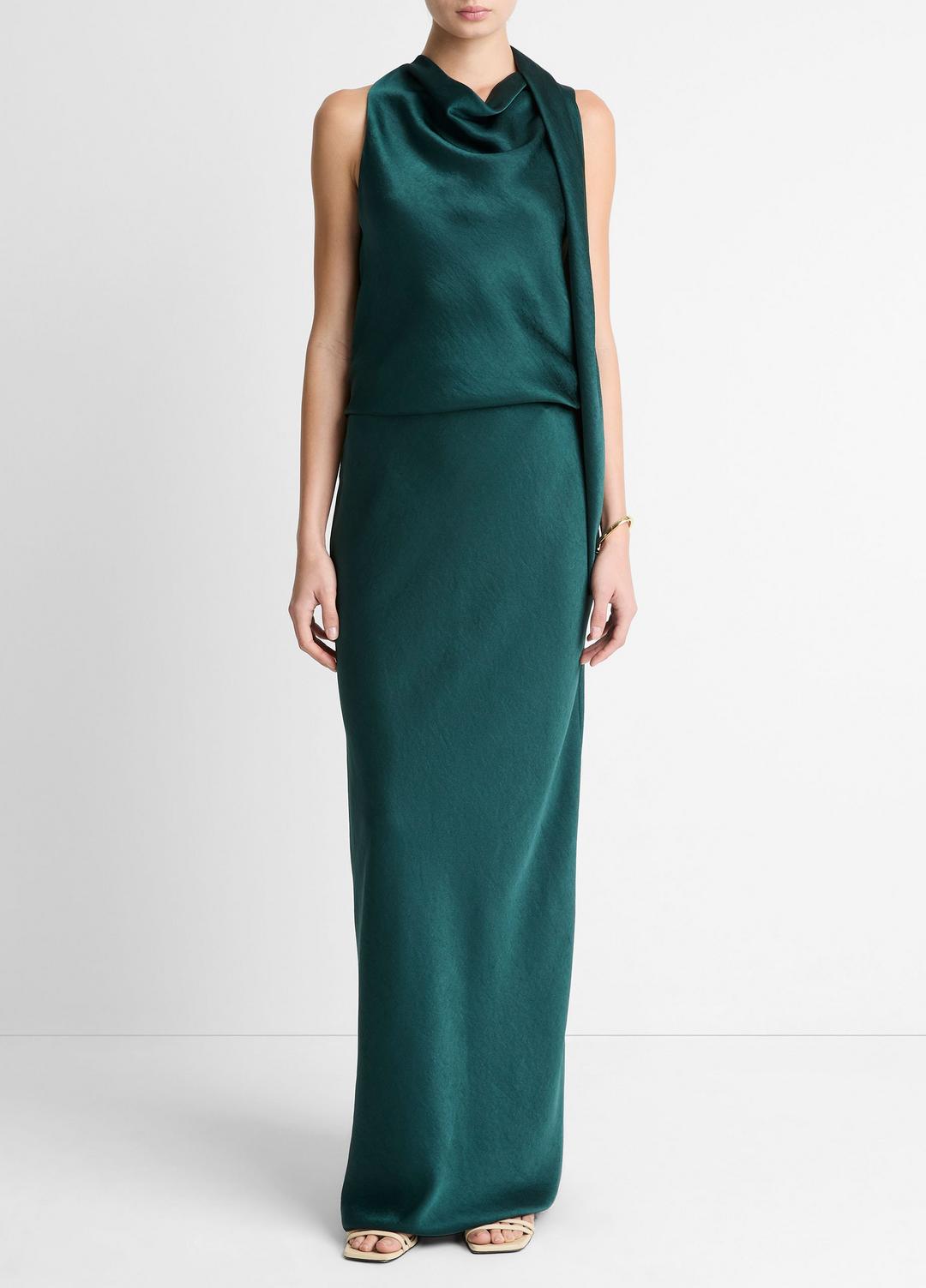 VINCE | Satin Bias Column Skirt in Skirts - JUNIPER