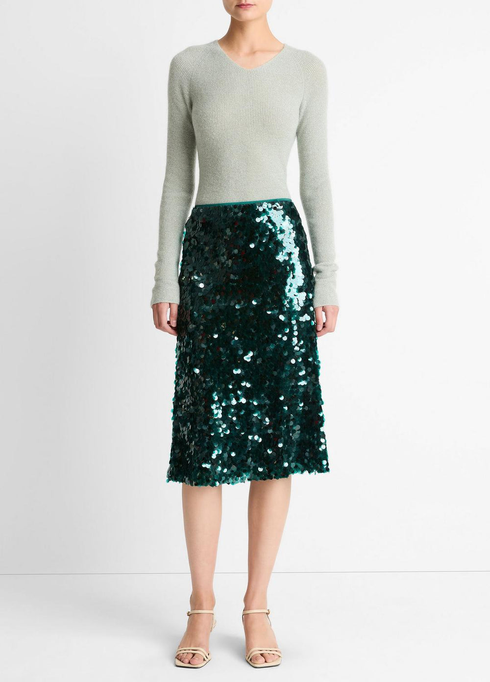VINCE | Paillette Bias Skirt in Skirts - JUNIPER