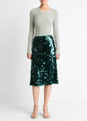 VINCE | Paillette Bias Skirt in Skirts - JUNIPER