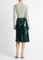 VINCE | Paillette Bias Skirt in Skirts - JUNIPER