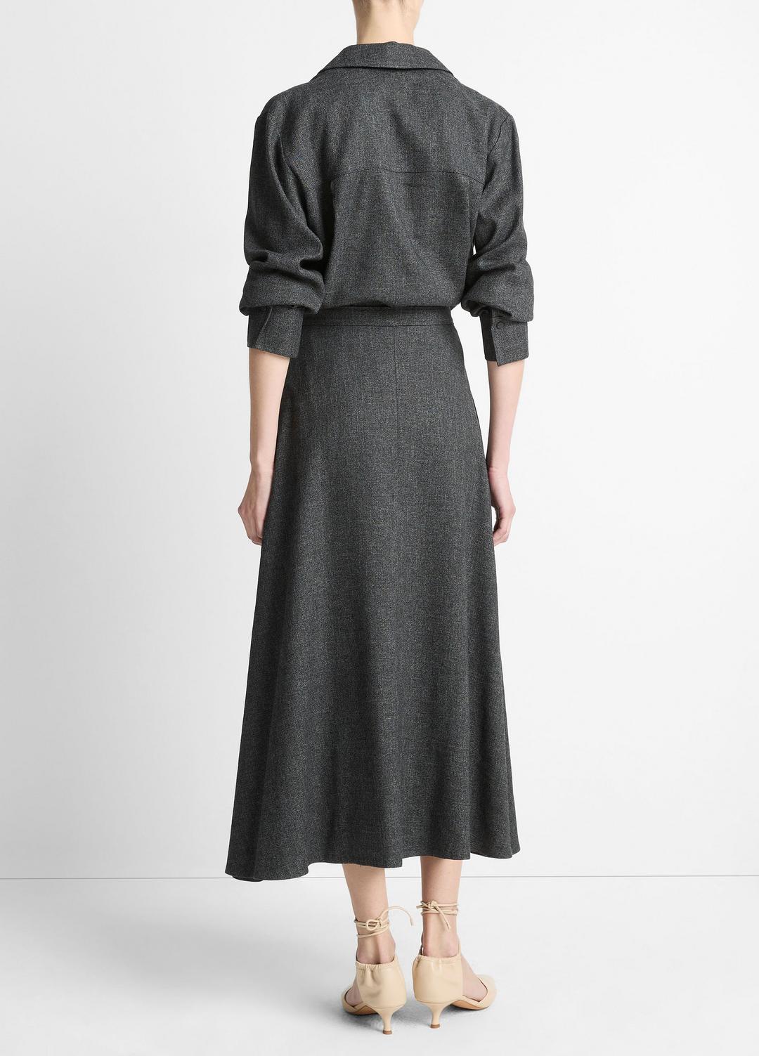 VINCE | Italian Jaspe Full Skirt in Skirts - MEDIUM HEATHER GREY