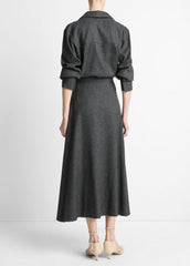 VINCE | Italian Jaspe Full Skirt in Skirts - MEDIUM HEATHER GREY