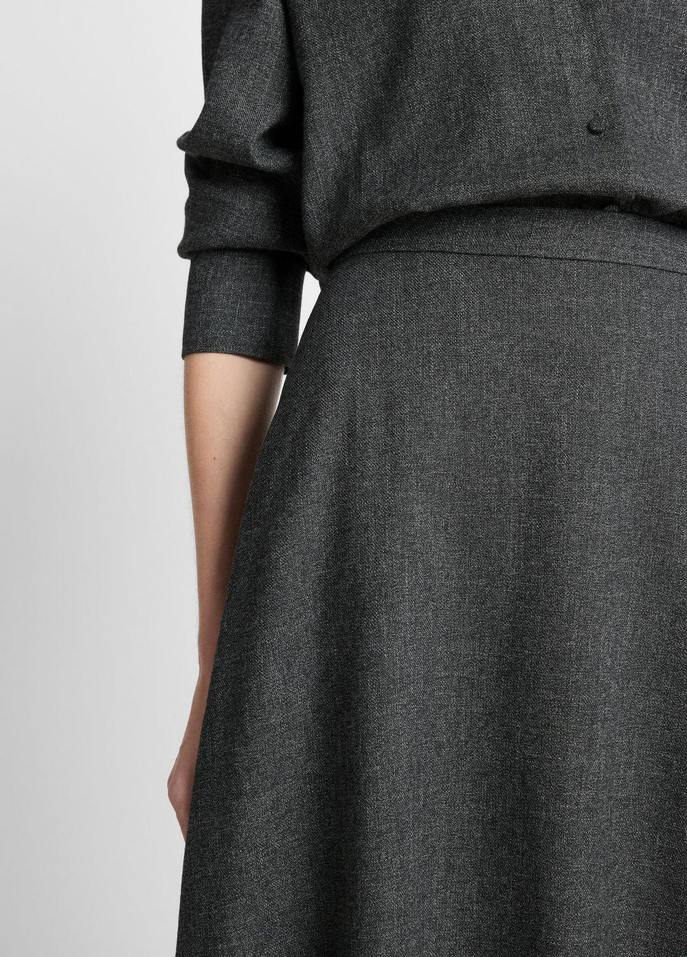 VINCE | Italian Jaspe Full Skirt in Skirts - MEDIUM HEATHER GREY