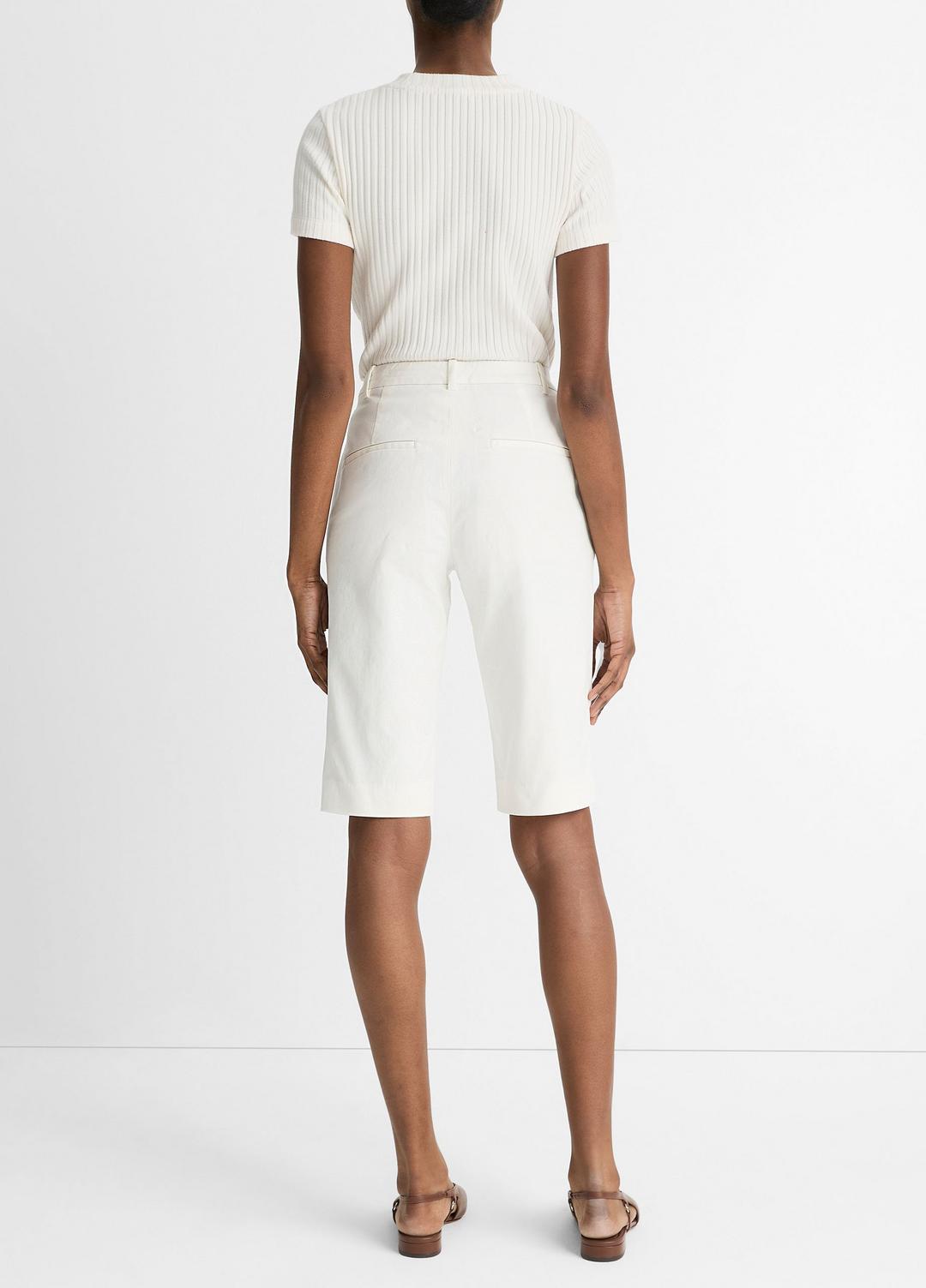 VINCE | Italian Stretch-Cotton Chino Short in Shorts - OFF WHITE