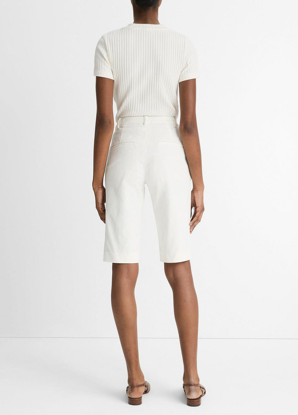 VINCE | Italian Stretch-Cotton Chino Short in Shorts - OFF WHITE