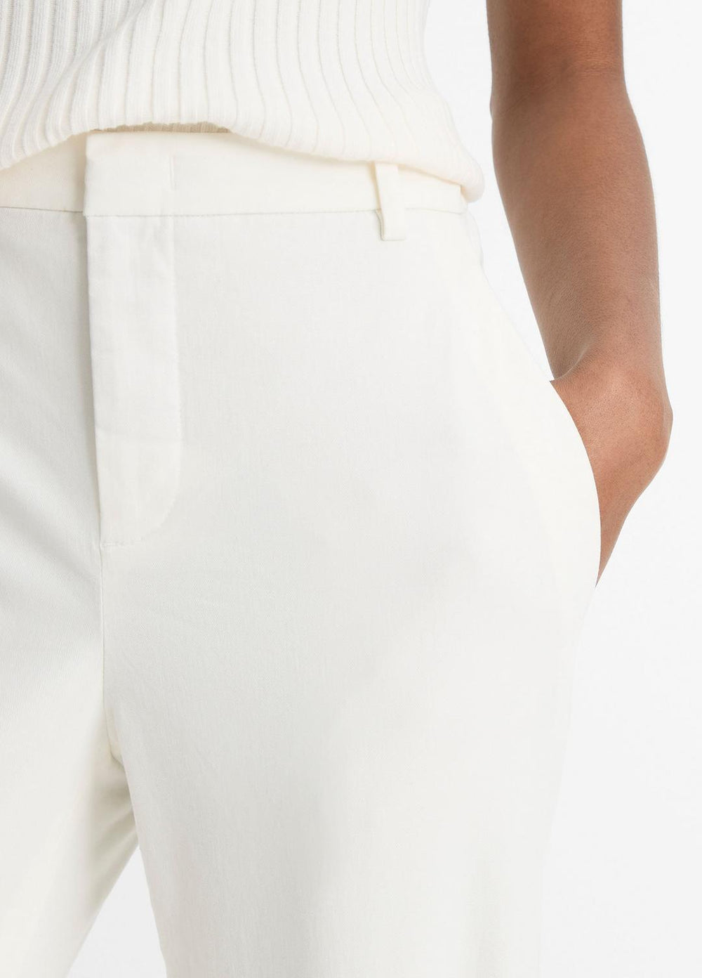 VINCE | Italian Stretch-Cotton Chino Short in Shorts - OFF WHITE