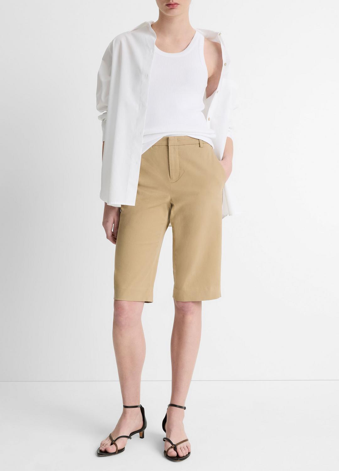 VINCE | Italian Stretch-Cotton Chino Short in Shorts - DESERT