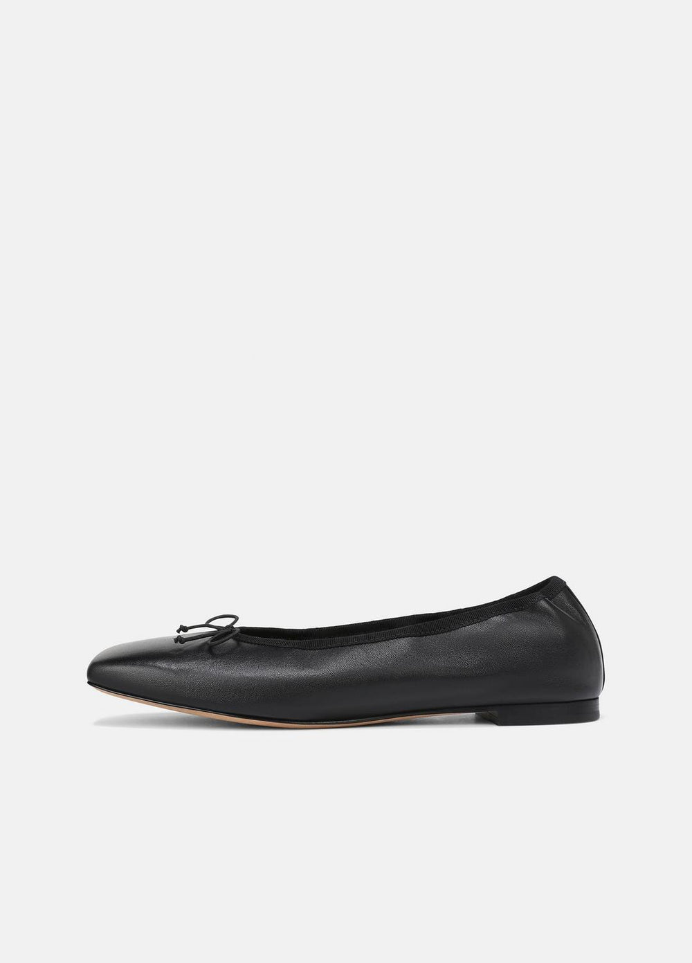 VINCE | Darla Leather Ballet Flat in Loafers & Flats - BLACK
