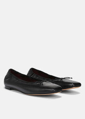 VINCE | Darla Leather Ballet Flat in Loafers & Flats - BLACK