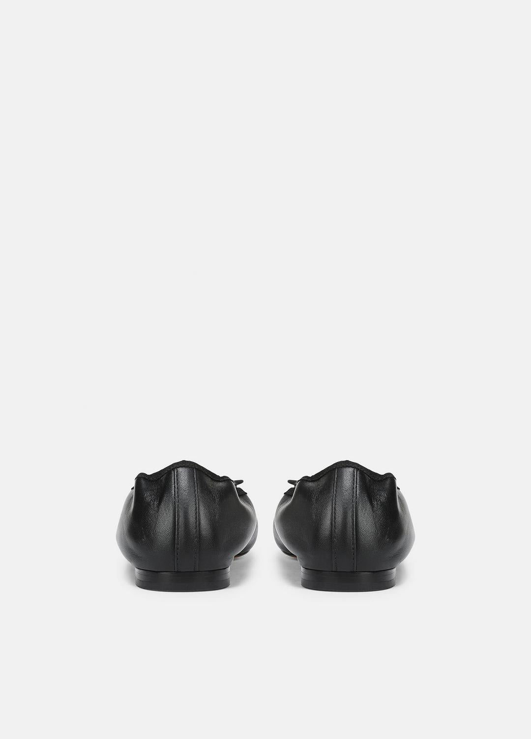 VINCE | Darla Leather Ballet Flat in Loafers & Flats - BLACK