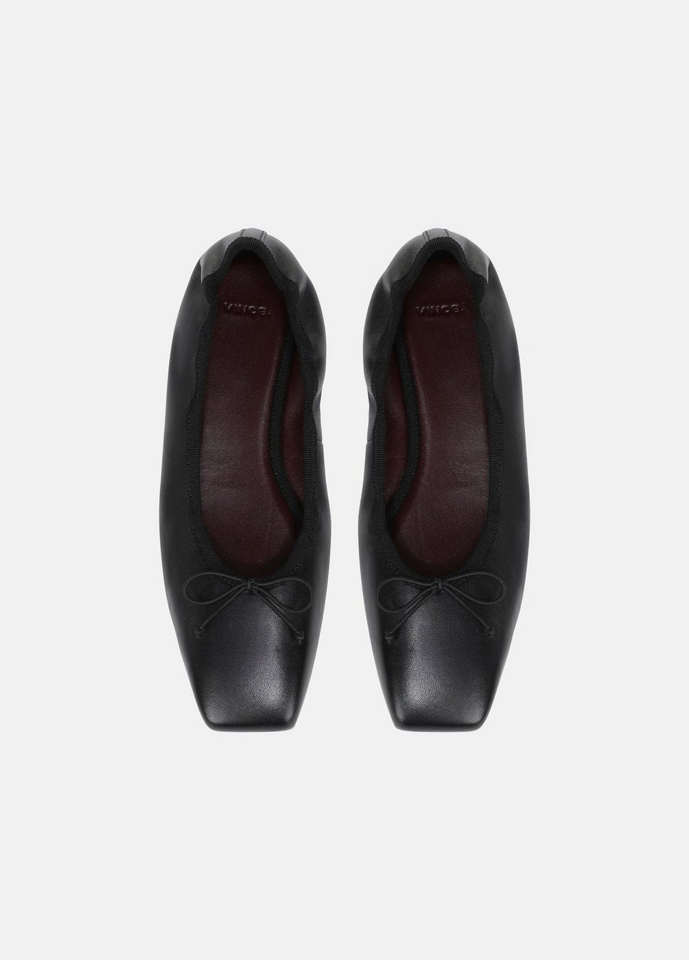 VINCE | Darla Leather Ballet Flat in Loafers & Flats - BLACK