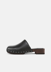 VINCE | Margarita Leather Clog in Loafers & Flats - BLACK