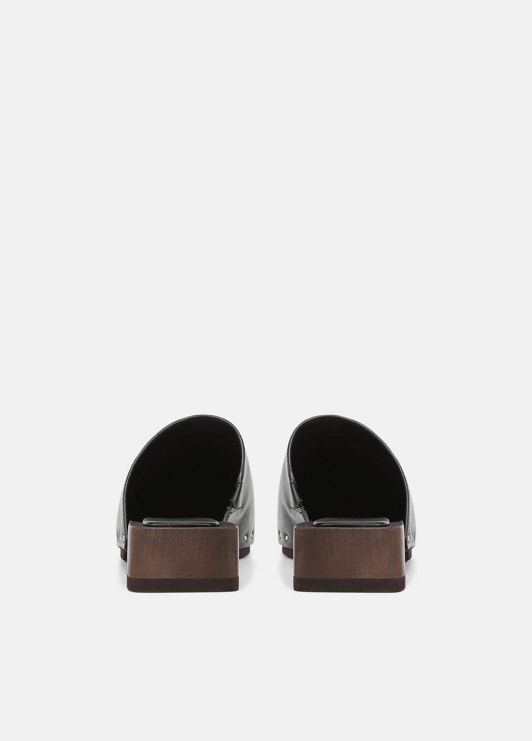 VINCE | Margarita Leather Clog in Loafers & Flats - BLACK