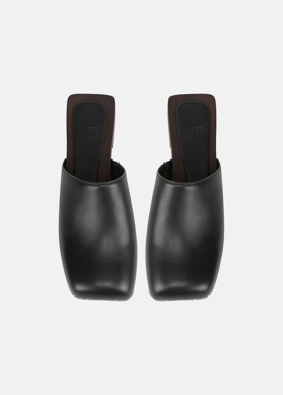 VINCE | Margarita Leather Clog in Loafers & Flats - BLACK