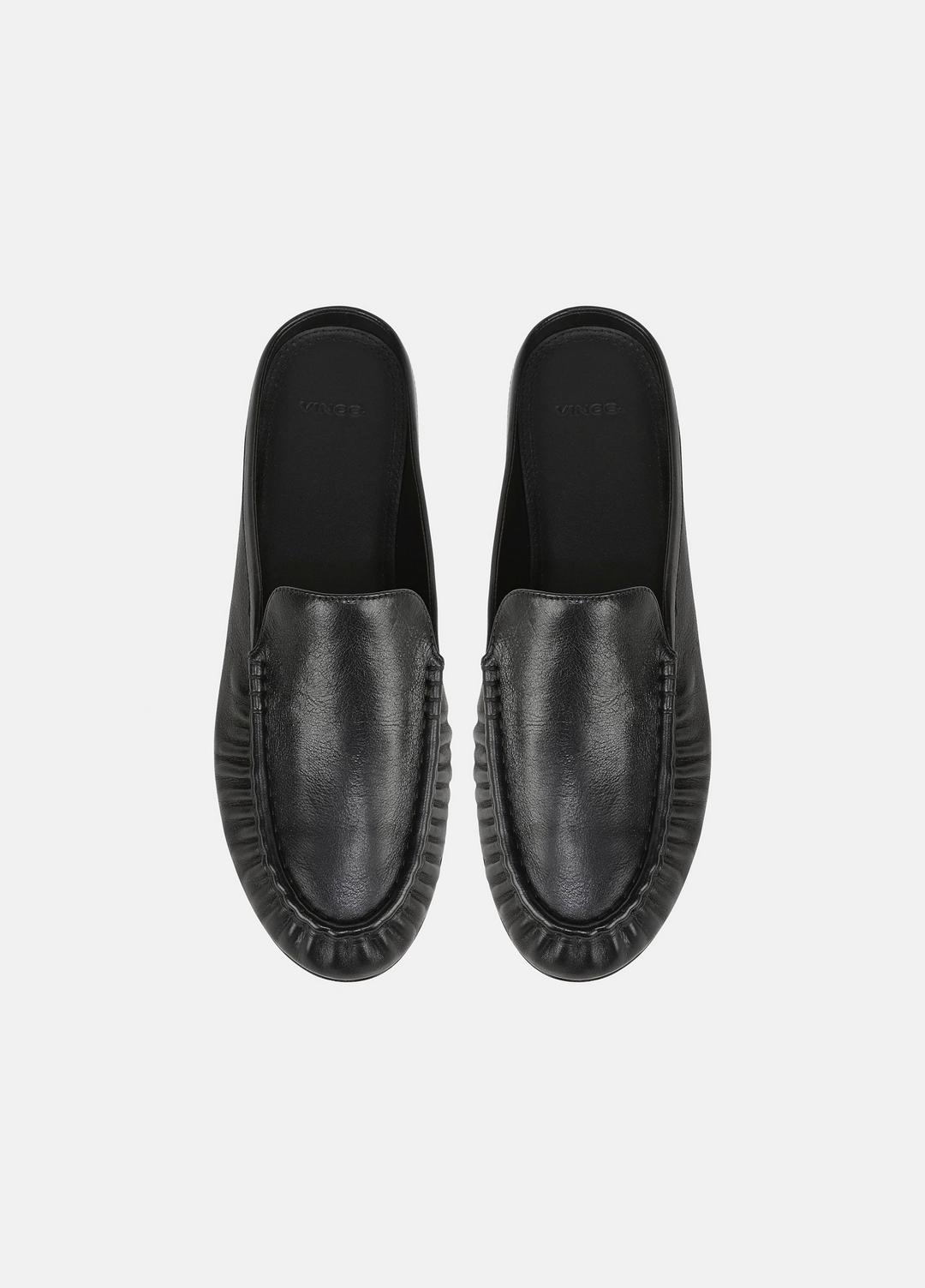 VINCE | Tevin Leather Mule in Loafers & Flats - BLACK