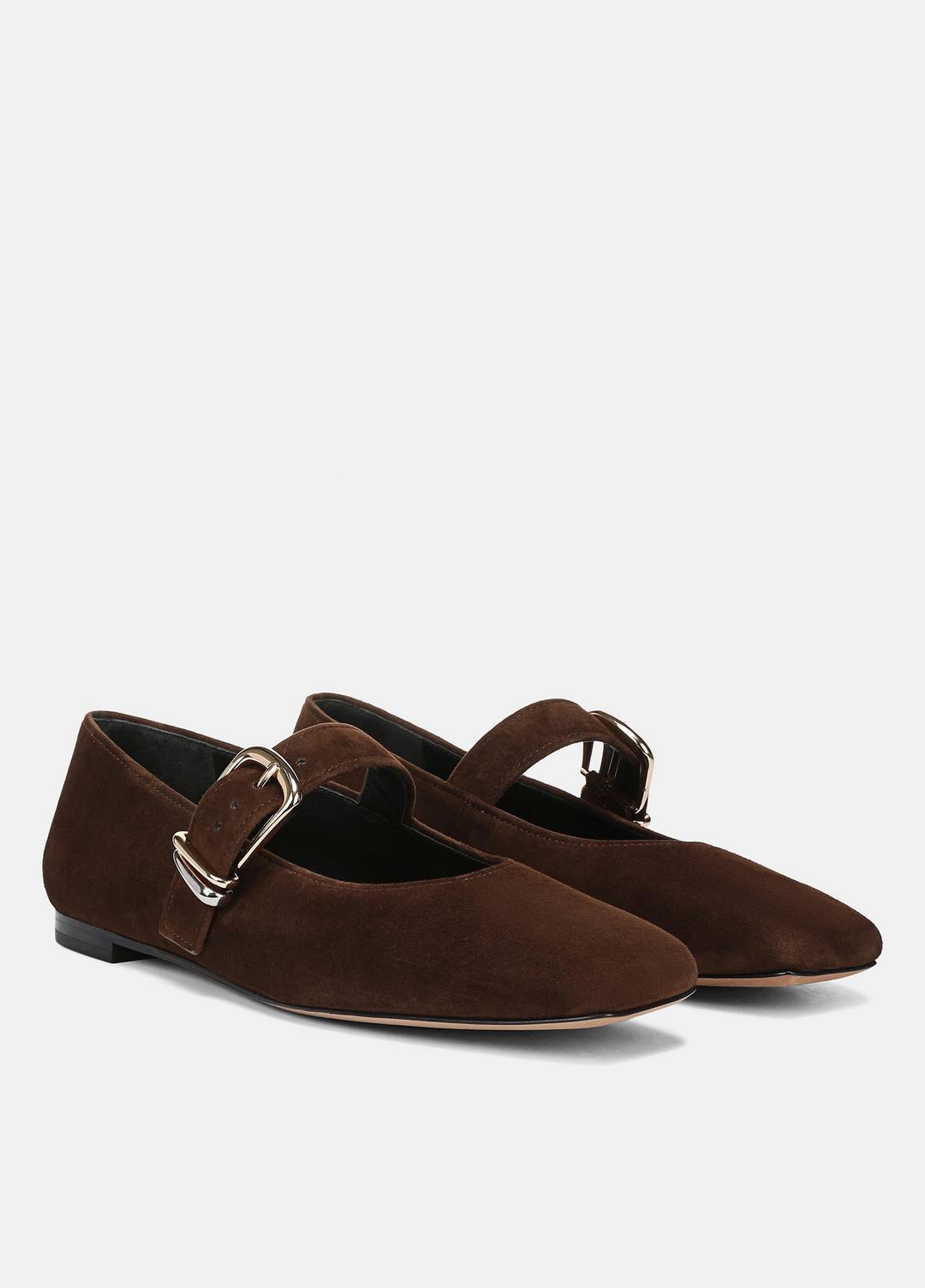 VINCE | Daniela Suede Mary Jane Flat in Loafers & Flats - CLOVE