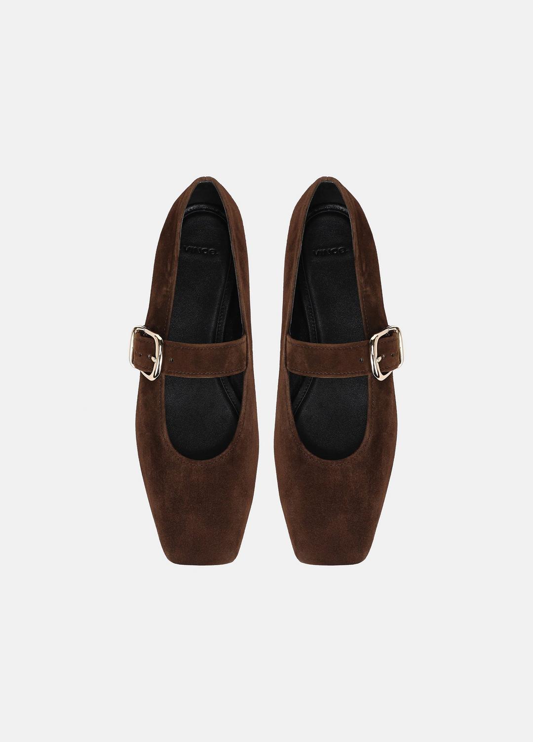VINCE | Daniela Suede Mary Jane Flat in Loafers & Flats - CLOVE
