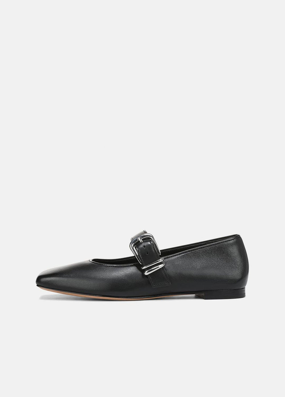 VINCE | Daniela Leather Mary Jane Flat in Loafers & Flats - BLACK
