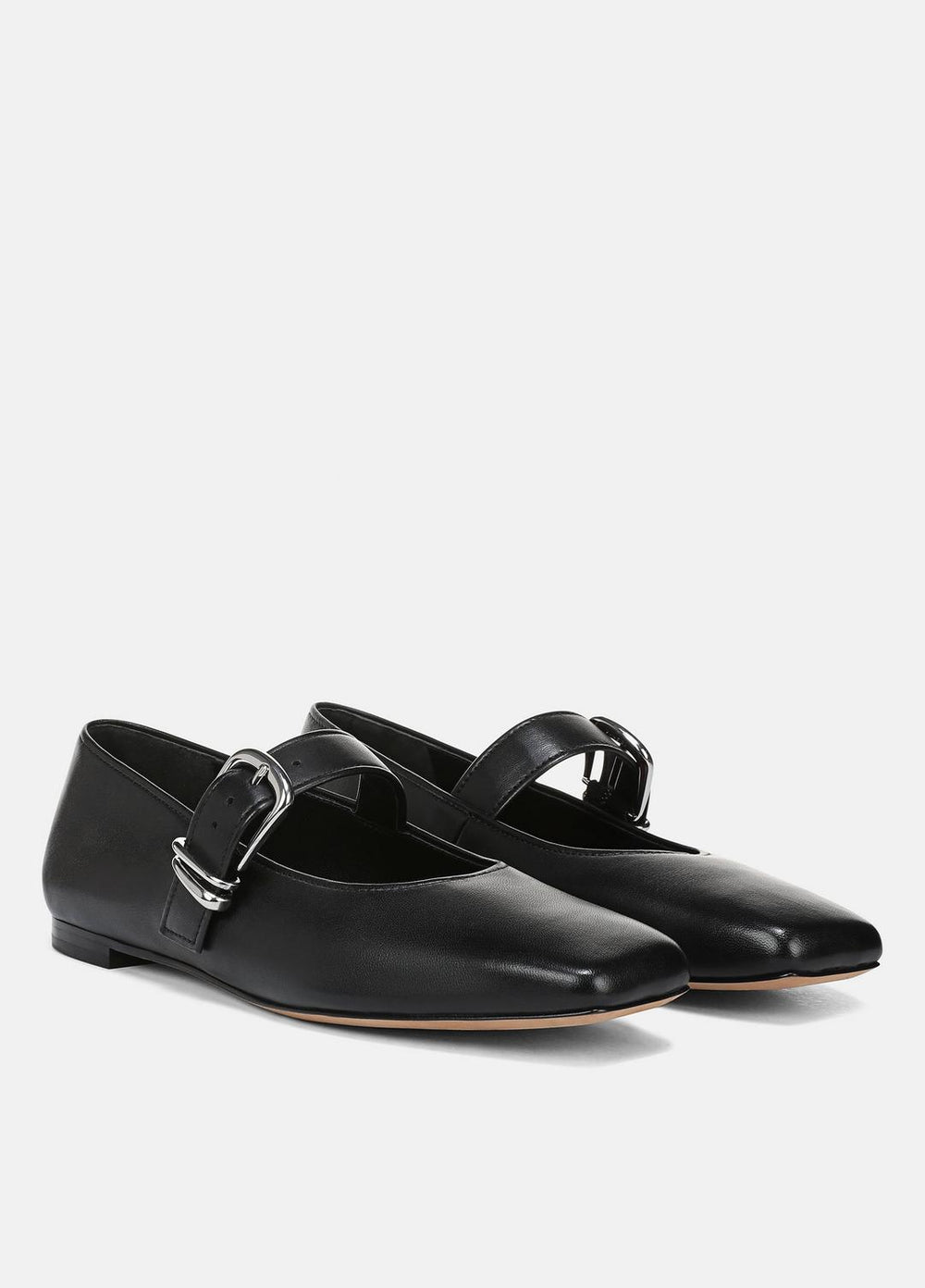 VINCE | Daniela Leather Mary Jane Flat in Loafers & Flats - BLACK