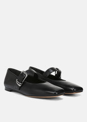 VINCE | Daniela Leather Mary Jane Flat in Loafers & Flats - BLACK