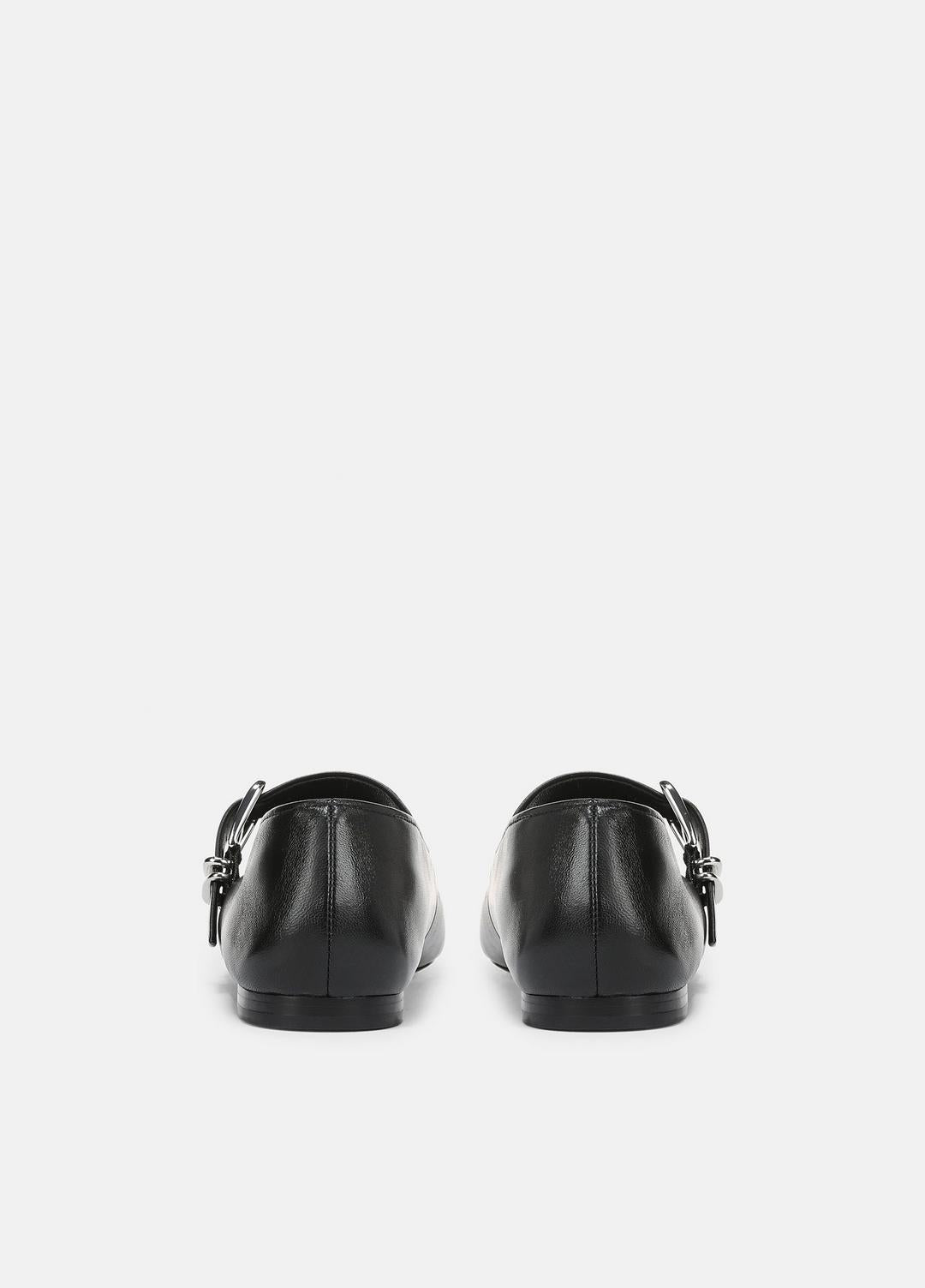VINCE | Daniela Leather Mary Jane Flat in Loafers & Flats - BLACK
