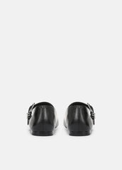 VINCE | Daniela Leather Mary Jane Flat in Loafers & Flats - BLACK