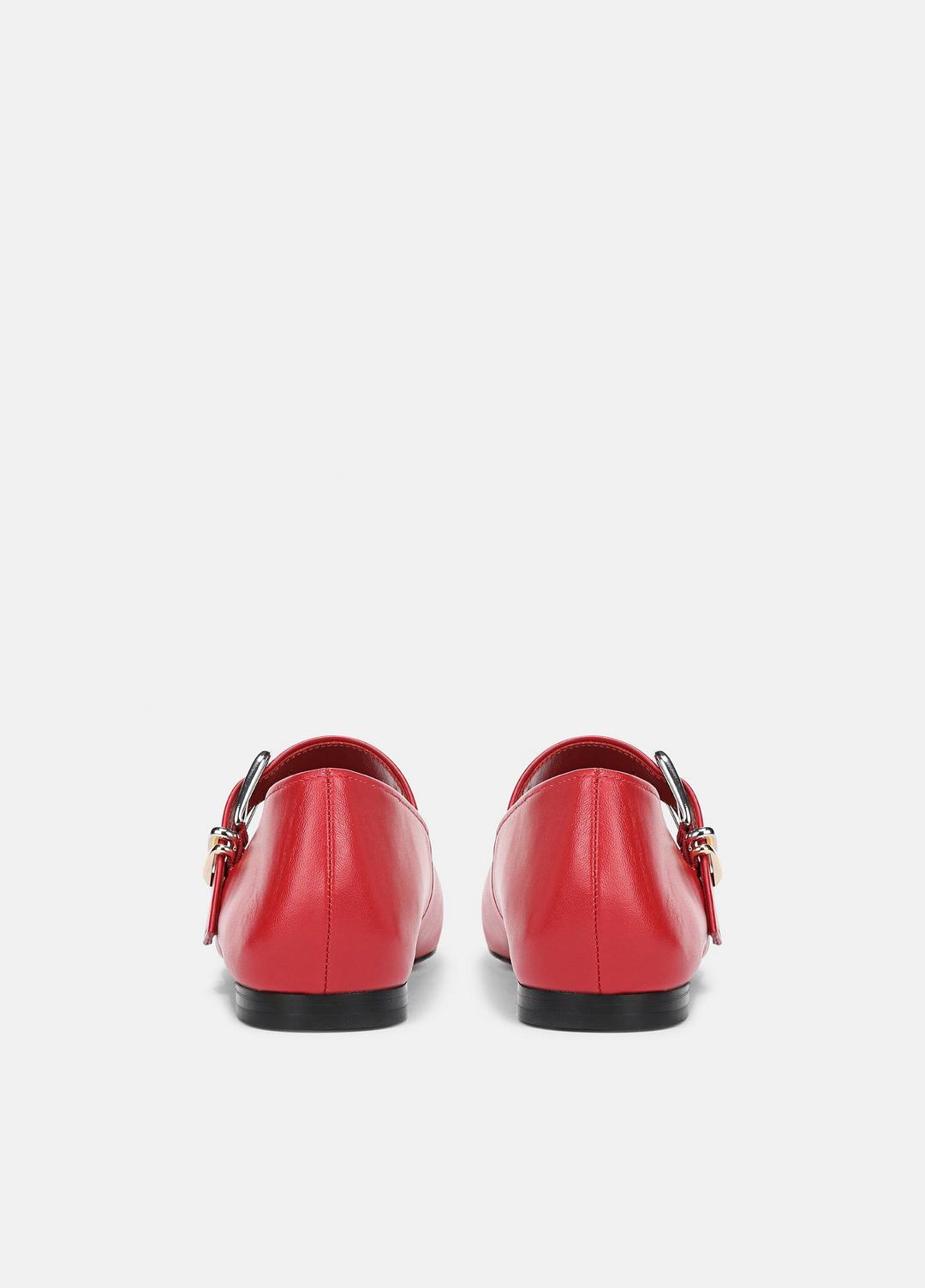 VINCE | Daniela Leather Mary Jane Flat in Loafers & Flats - CRIMSON