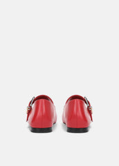 VINCE | Daniela Leather Mary Jane Flat in Loafers & Flats - CRIMSON