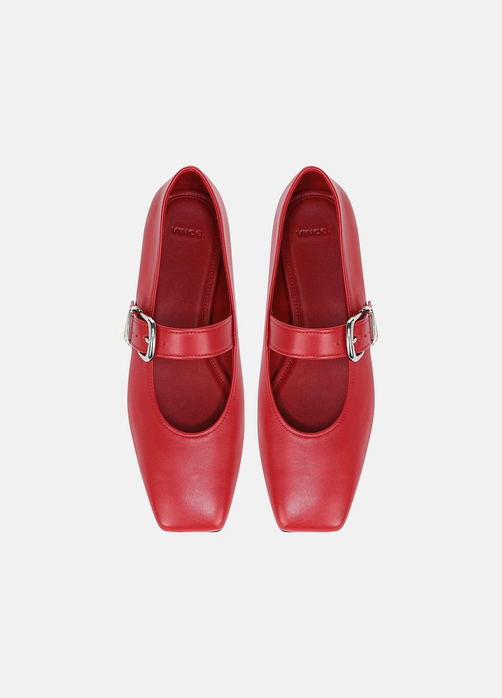VINCE | Daniela Leather Mary Jane Flat in Loafers & Flats - CRIMSON