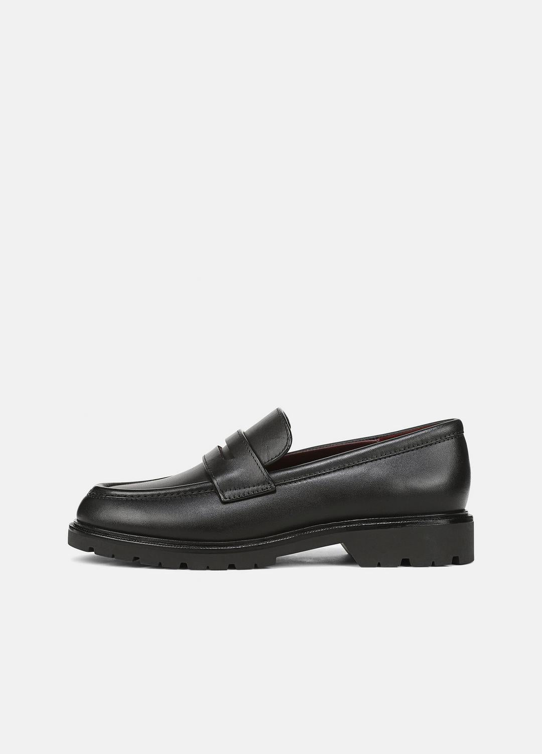 VINCE | Siena Leather Lug-Sole Loafer in Loafers & Flats - BLACK