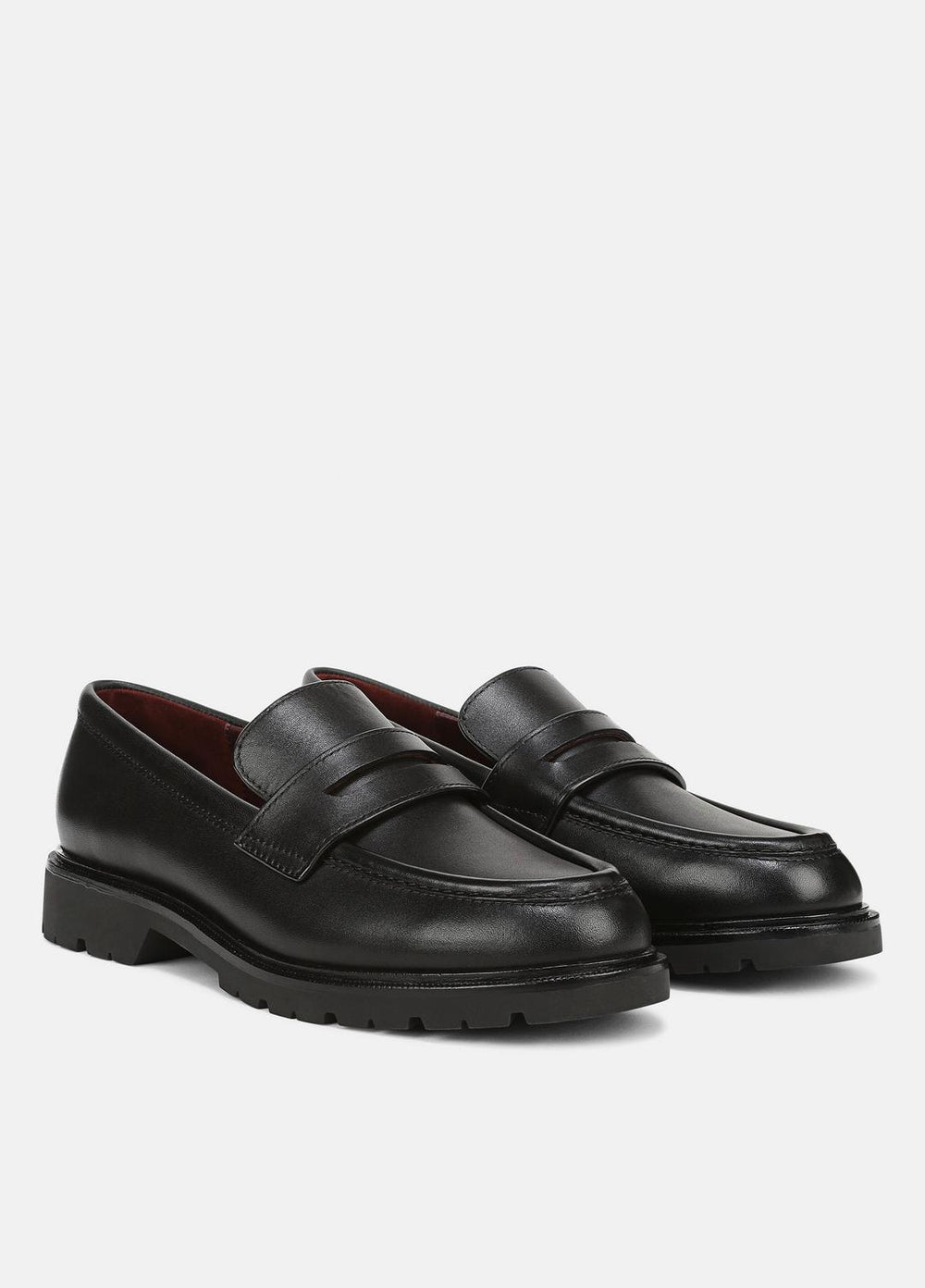 VINCE | Siena Leather Lug-Sole Loafer in Loafers & Flats - BLACK