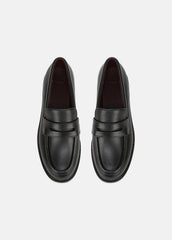 VINCE | Siena Leather Lug-Sole Loafer in Loafers & Flats - BLACK